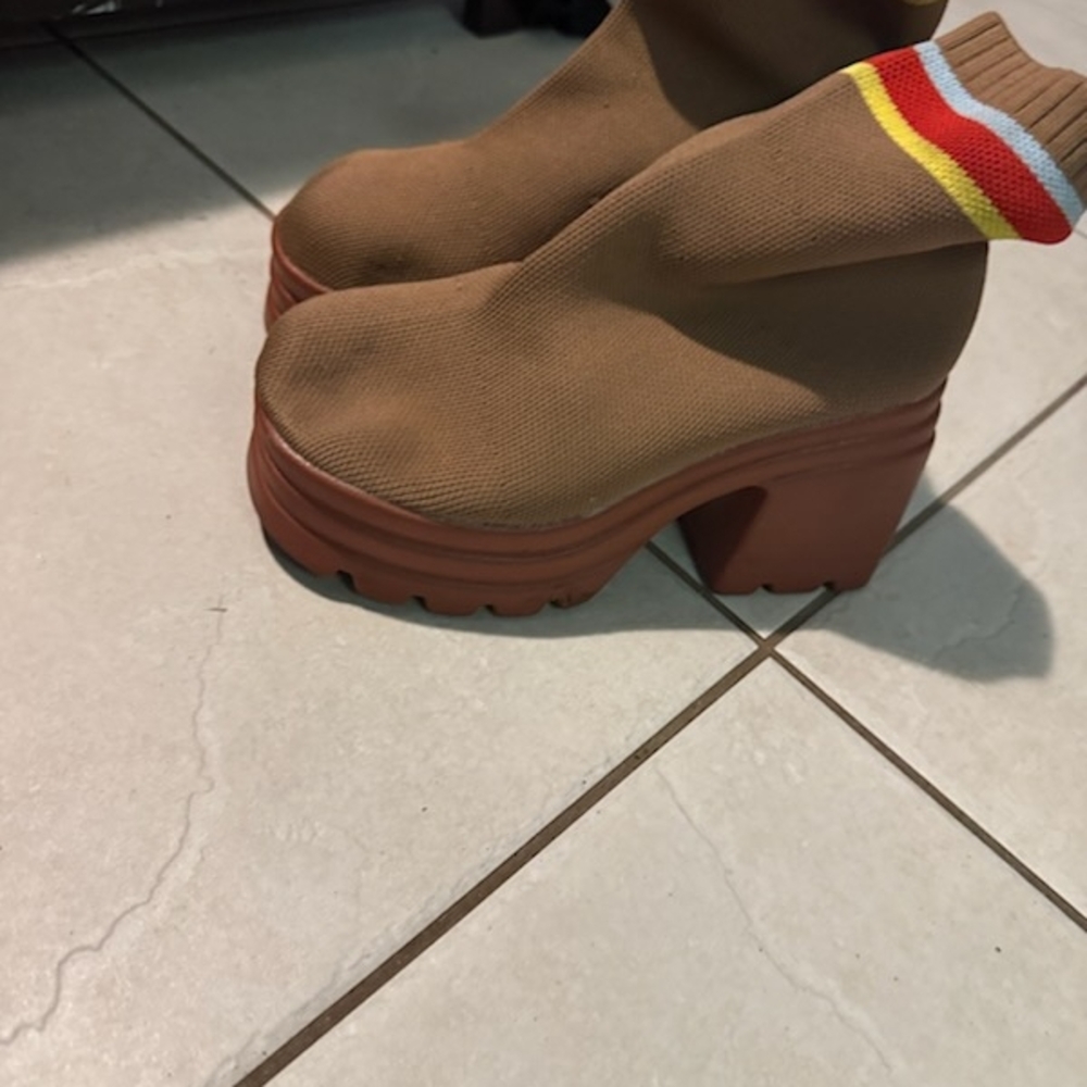 Brown Platform Ankle Boots